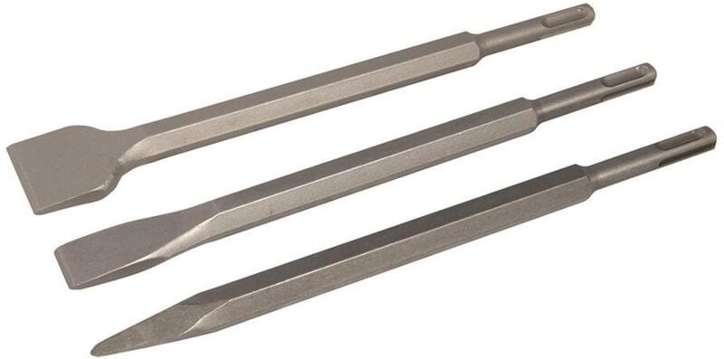 Silverline - SDS-Plus-Sechskantmeißel, 3-tlg. Satz 250 mm 20 mm, 40 mm u. Spitzmeißel