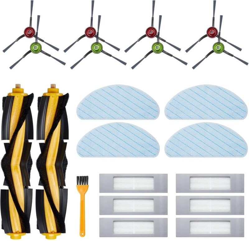 21-teiliges Zubehörset für Ecovacs Deebot N8/N8 Pro/T8/T9/N10 – Ersatzteile mit Hauptbürsten, Filtern, Seitenbürsten, Wi...
