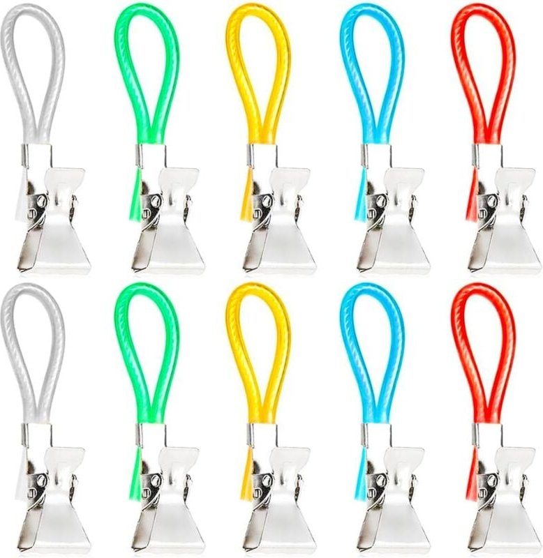10-teiliger Handtuchclip, Geschirrtuchhaken, Küchenhandtuchclip, mehrfarbige Handtuchclips, hängende Küchenclips aus Met...