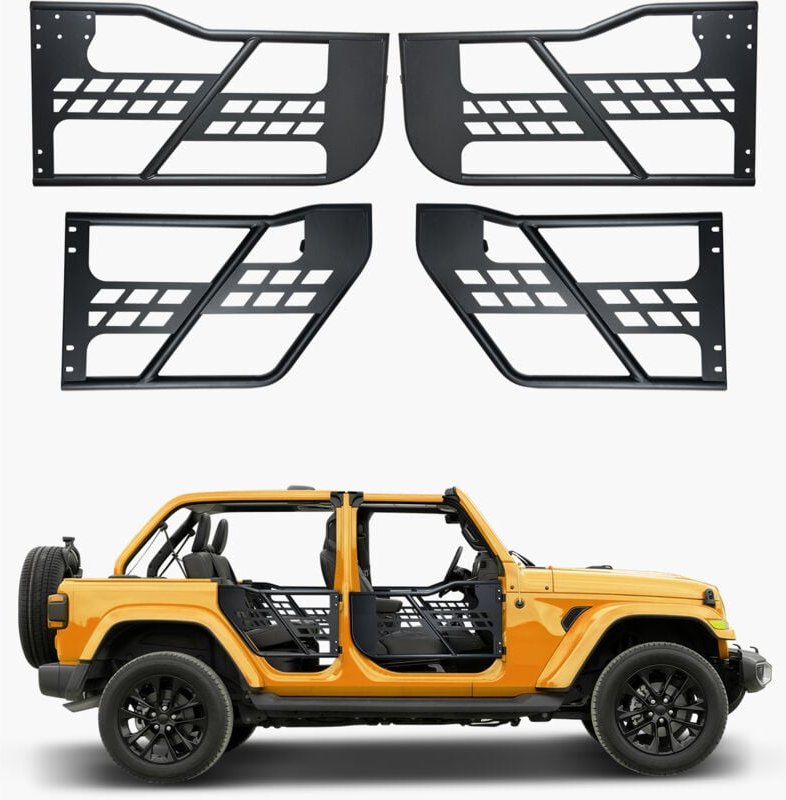 VEVOR Jeep Rohrtüren (4-türig) im Jagdstil mit robusten Scharnieren und OE-Verriegelung, Jeep-Türen mit Gummipolstern un...