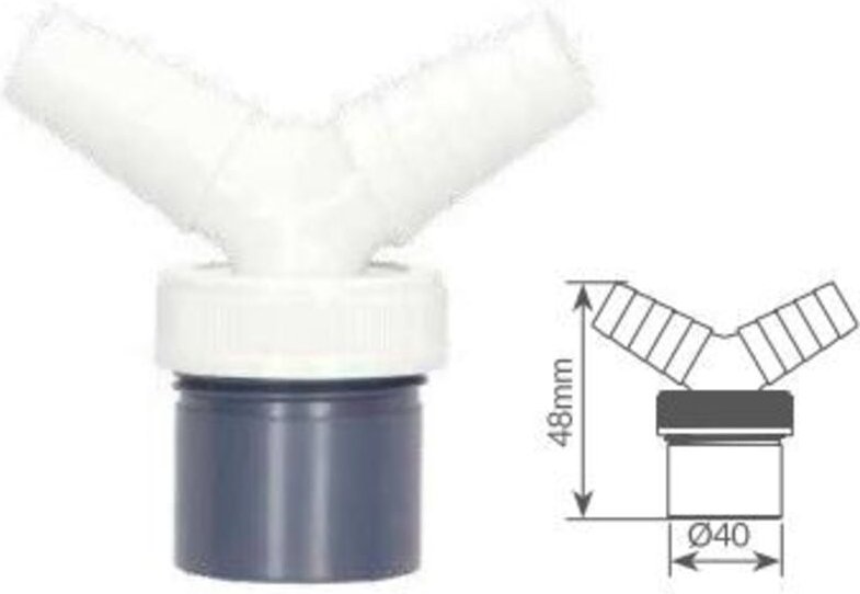 GSC 404035016 PVC-Anschluss mit zwei Steckdosen