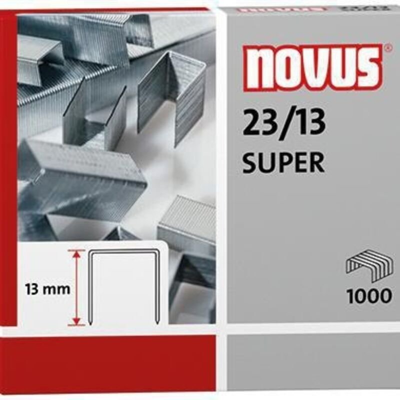 Novus - Heftklammer 23/13 super Blockhefter Stahl verzinkt 1.000 St./Pack.