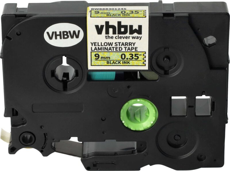 vhbw Schriftband-Kassette kompatibel mit Brother PT 200, 220, 2000, 1850, 1800, 1750 Etiketten-Drucker 8m x 9mm Schwarz ...