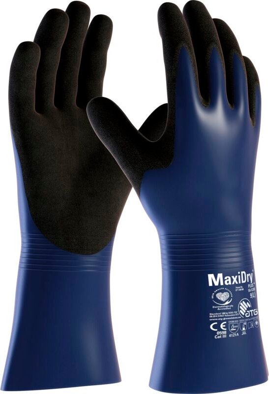 MaxiDry® Plus™ Chemikalienschutz-Handschuhe (56-530), Blau/Schwarz