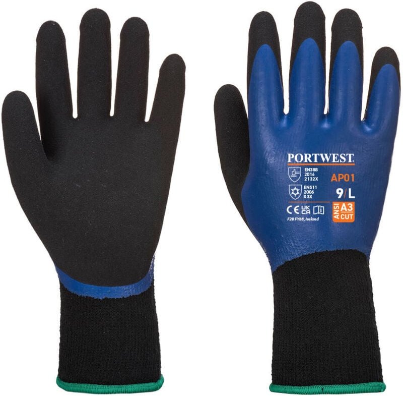 Thermo Pro Handschuhe Blau/Schwarz 2XL – Größe 11