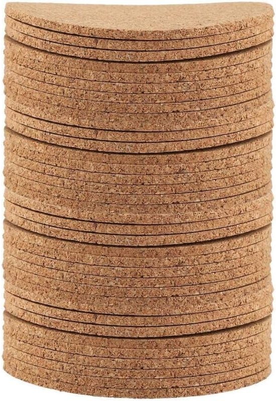 Holzuntersetzer, Untersetzer aus Naturkork, Untersetzer für Kaffeetassen, saugfähige Geschirrunterlage für Zuhause, Bar,...