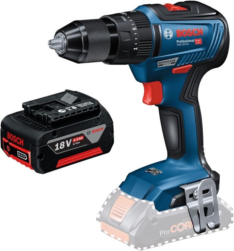 Bosch Akku-Schlagbohrschrauber GSB 18V-55 / 1x 5,0 Ah Akku