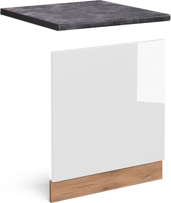 Vicco - Frontblende R-Line, Weiß Hochglanz, 60 cm , ap Anthrazit