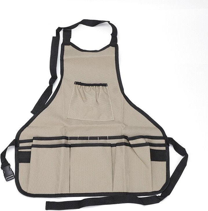 Thumbnail - Sollbry - Khaki Gartenschürze, verstellbares Oxford-Gewebe mit Taschen, multifunktionale wasserdichte Arbeitsschürze für...