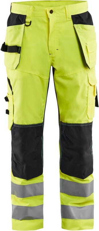 Arbeitshose mit hoher Sichtbarkeit, atmungsaktiv, Stretch 1565 – Neon Gelb/Schwarz M – FR(44) – SE(C50) – Kurz