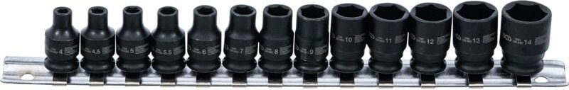 Kraft-Steckschlüssel-Einsatz-Satz Sechskant Antrieb Innenvierkant 6,3 mm (1/4") SW 4 - 14 mm 13-tlg.
