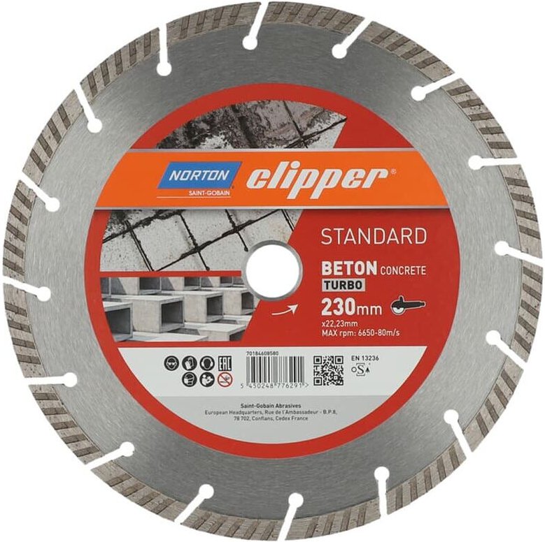 FP - Diamanttrennscheibe Standard Beton Turbo ø 230 mm Segmenthöhe 9 mm Segmentbreite 3,4 mm Bohrung 22,23 mm