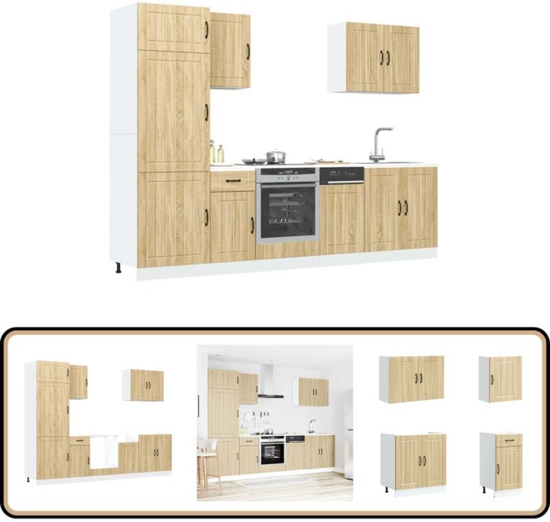 Vidaxl - 7-tlg. Küchenschrank-Set Kalmar Sonoma-Eiche Holzwerkstoff
