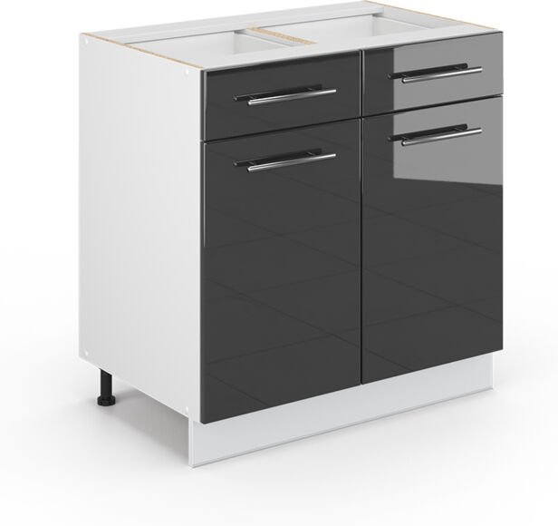 Badezimmerschrank Fame-Line, Anthrazit Hochglanz, 80 x 81.6 cm ohne Arbeitsplatte Vicco