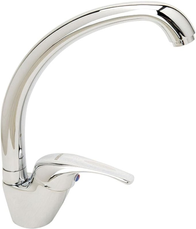 Einhebelmischer Wolfpack Spüle mit hohem Auslauf.