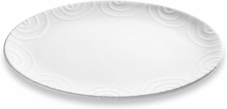Gmundner Keramik - Weißgeflammt, Platte oval (28x21cm)