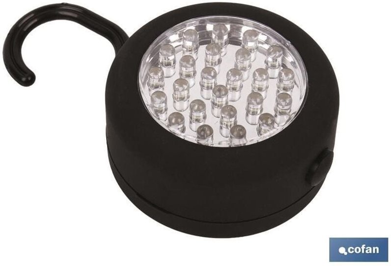 Runde Magnet-/Hakenlampe mit 24 LEDs