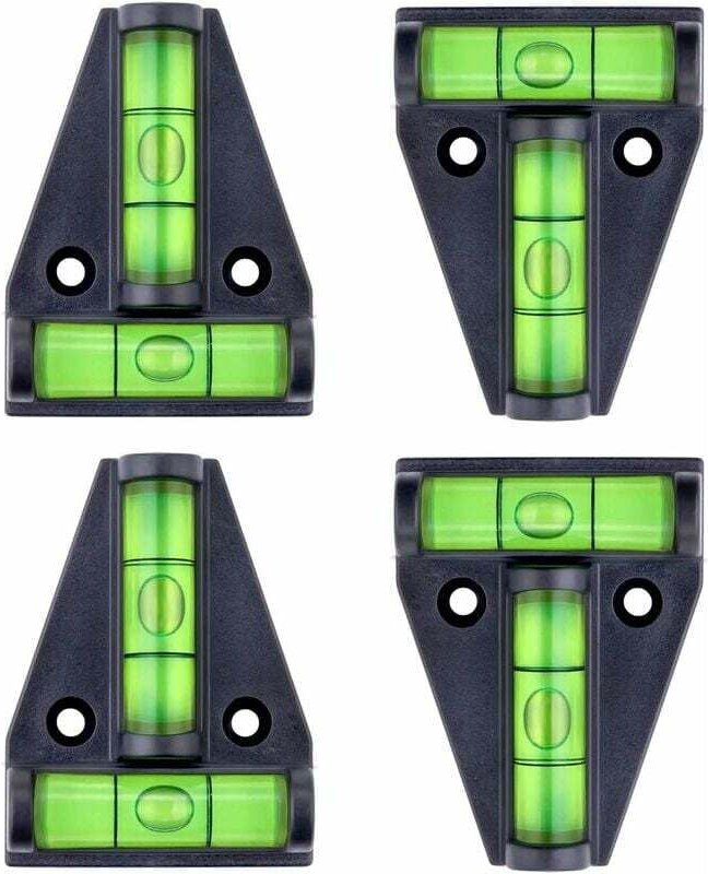 Wasserwaage, kleine T-förmige magnetische Wasserwaage mit 2 Nivellierblasen. 4er-Set, Wohnmobilzubehör, Stabilisatoren, ...