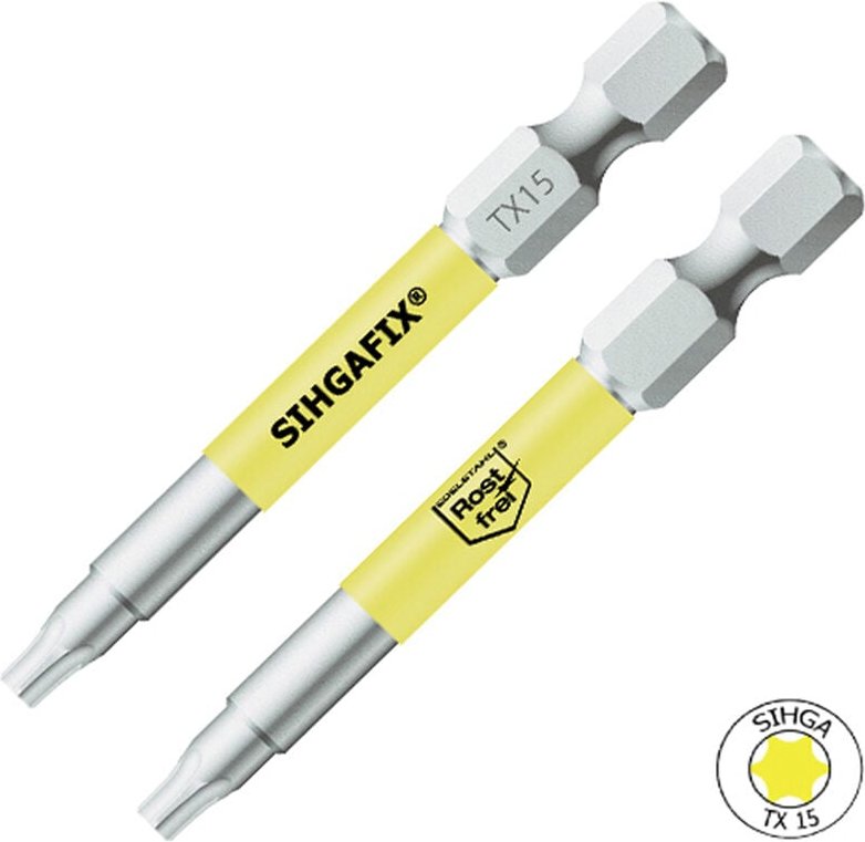 5 Stück Sihga fix Edelstahl bit rostfrei tx 15 - 60 mm Länge