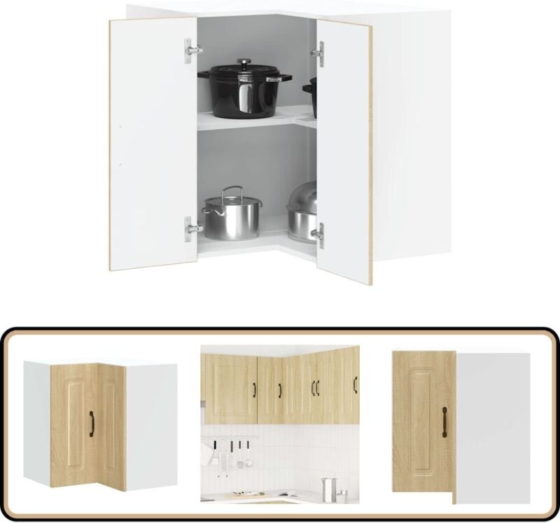 Küchen-Eckhängeschrank Kalmar Sonoma-Eiche Holzwerkstoff - Vidaxl