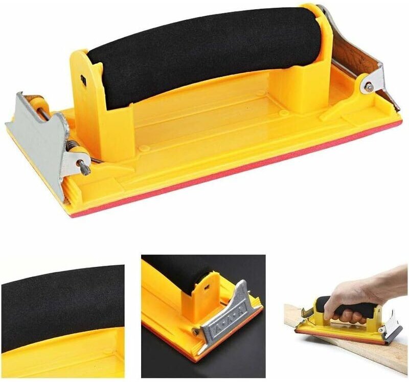 Handschleifer mit Schwammgriff, Handschleifer, kleiner Handschleifer, Holz, manueller Schleifer, 18,5 9 6,5 cm, zum Schl...