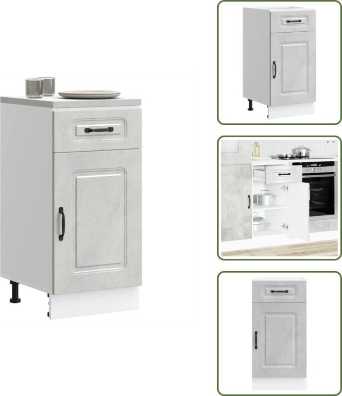 The Living Store - vidaXL Küchenunterschrank Kalmar Betongrau Holzwerkstoff