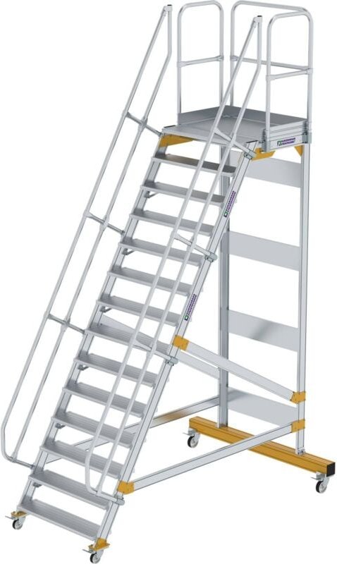 Plattformtreppe 60° fahrbar Stufenbreite 1 m 14 Stufen - 600754 - Günzburger Steigtechnik