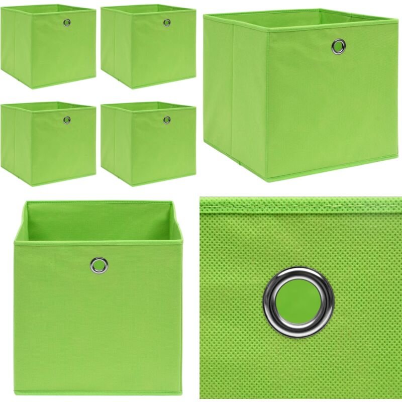 Aufbewahrungsboxen 4 Stk. Grün 32x32x32 cm Stoff - Aufbewahrungsbox - Aufbewahrungsboxen - Home & Living - Grün