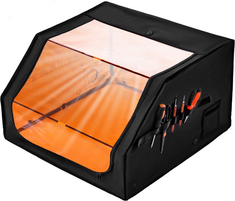 Gehäuse für Lasergravierer, 80 x 80 x 49,4 cm, feuerfeste Schutzhülle mit Abluftventilator, flammhemmend, Rauch- und Lär...