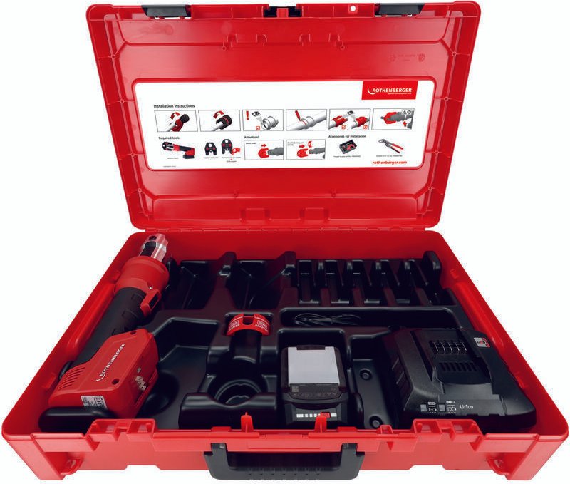 Romax nano Basic Set, 2Ah, cas, 1x 2,0 Ah und Ladegerät im rocase - Rothenberger