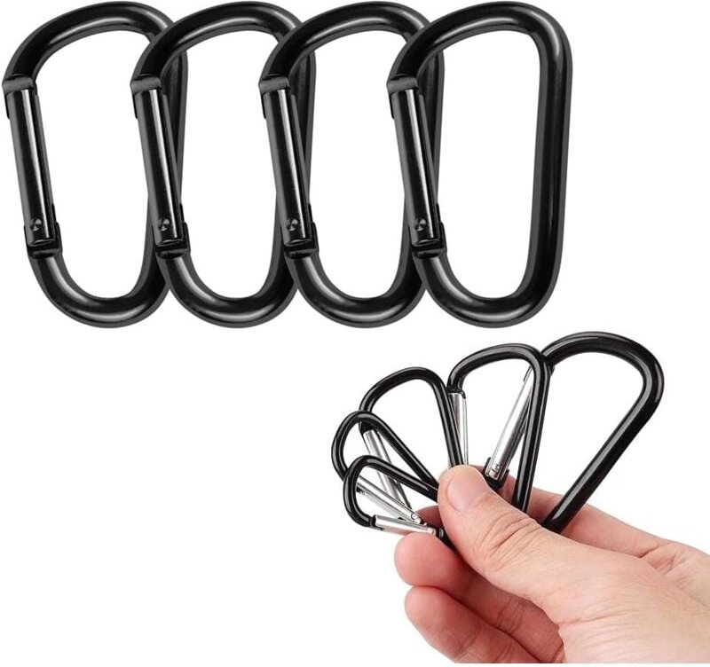 Thumbnail - Bluedeer - 4 Stück Karabinerhaken, Karabinerhaken Aluminium, Karabiner Karabinerhaken, Karabiner Set, Karabiner Schwarz,...