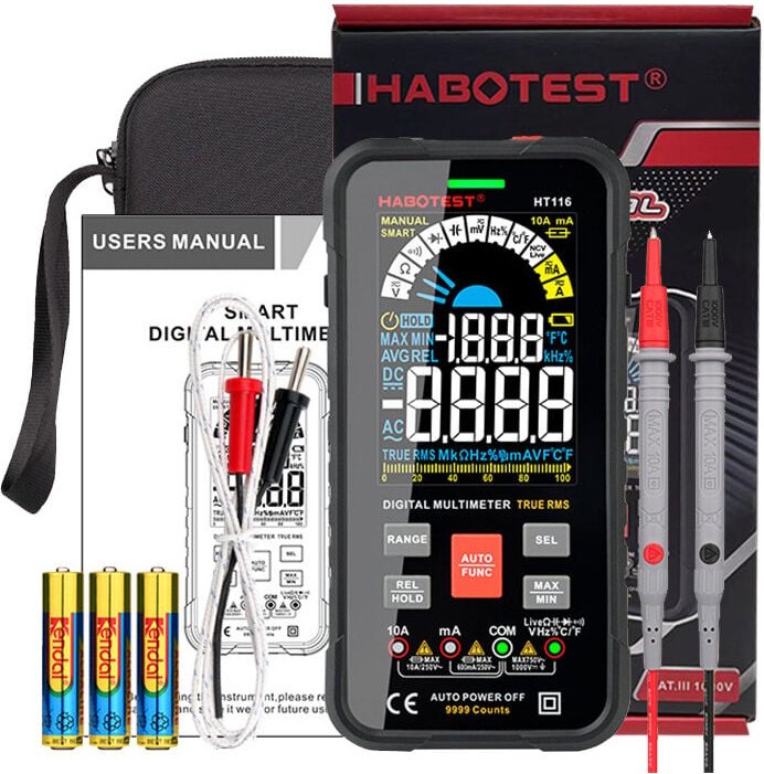 Digitalmultimeter mit Auto Range 10000 Counts, Digitalmultimeter, Amperemeter, Ohmmeter, Voltmeter, Messung von Strom, S...