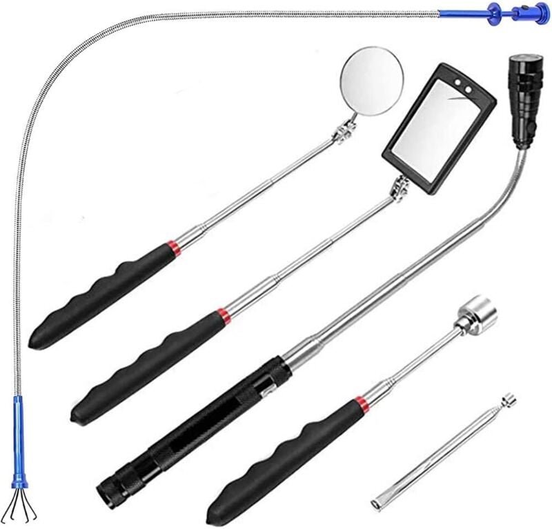 6-teiliges magnetisches Aufnahmewerkzeug, 1,5/4/20 lb magnetisches Aufnahmewerkzeug und quadratischer/runder Inspektions...