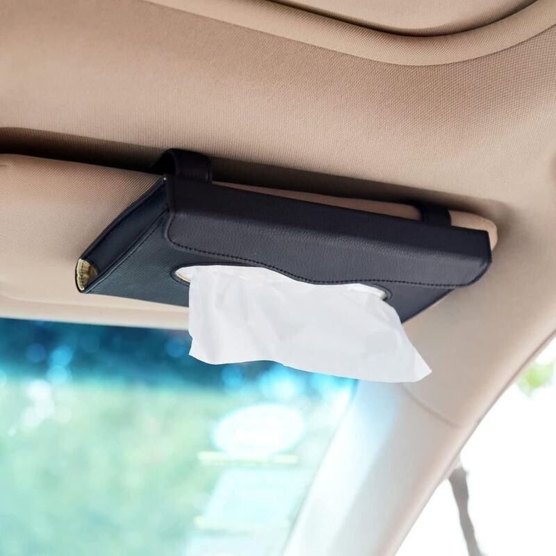 Thumbnail - Taschentuchbox für die Sonnenblende im Auto, Toilettenpapierhalter aus Leder fürs Auto, Zubehör für die Sonnenblende, Ta...