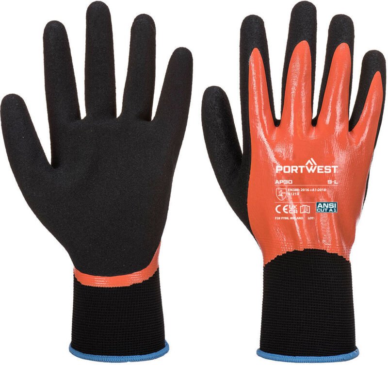 Dermi Pro Orange/Schwarz Handschuhe 2XL – Größe 11