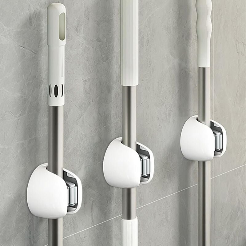 Stück Besenhalter zur Wandmontage, ABS-Besenhalter zur Wandmontage, Besenhalter ohne Bohren, Bürstenhalter, selbstkleben...