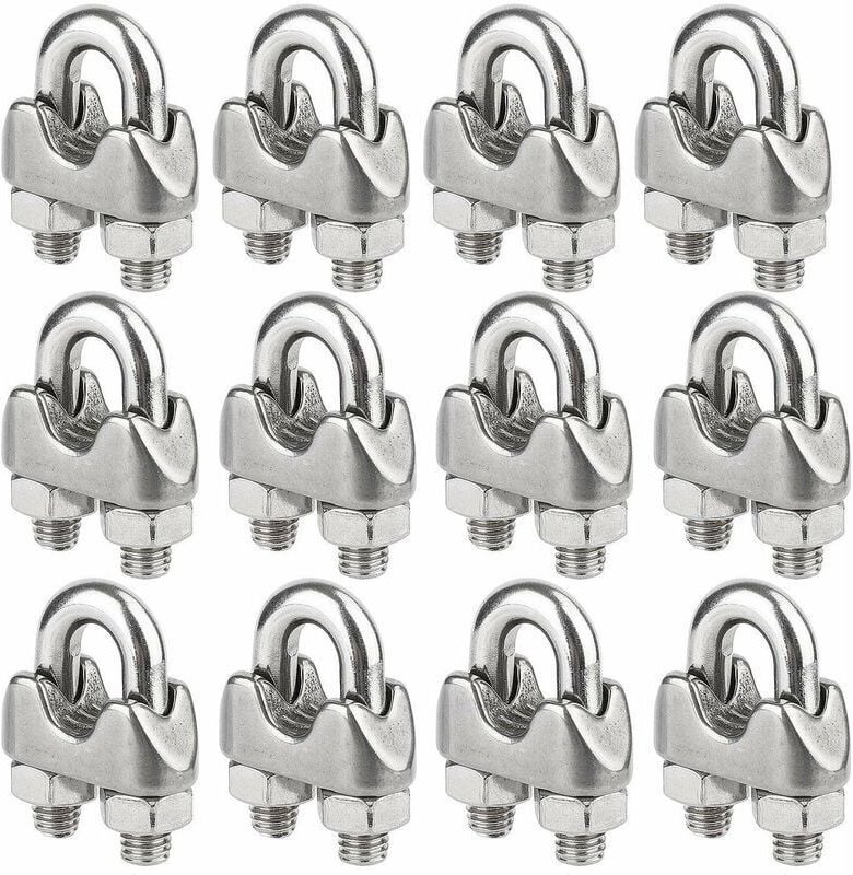 Set mit 12 Kabelbindern aus Edelstahl für Metallkabel mit einem Durchmesser von 4 mm (M4). - Tigrezy
