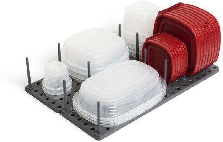 Küchenschrank-Organizer, Regale und Schubladen, verstellbares Aufbewahrungssystem für Lebensmittelbehälter, Pfannen, Dec...