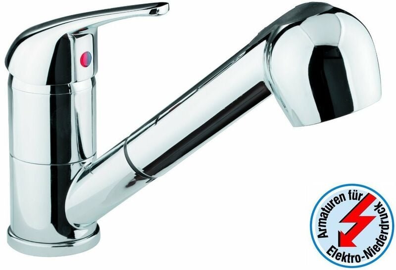 Adob - Niederdruck Spültischarmatur mit herausziehbarer Geschirrbrause Chrom