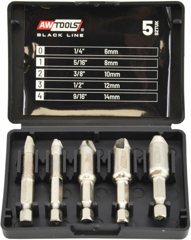 Awtools zestaw wykrętaków do urwanych śrub / nakrętek 5 elem. schwarze Linie