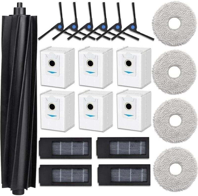 Zubehör für Ecovacs Deebot X2/ X2 Omni/ X2 Pro/ DEX86 Staubsauger, 1 Hauptbürste, 4 Wischmopps, 4 Filter, 6 Seitenbürste...
