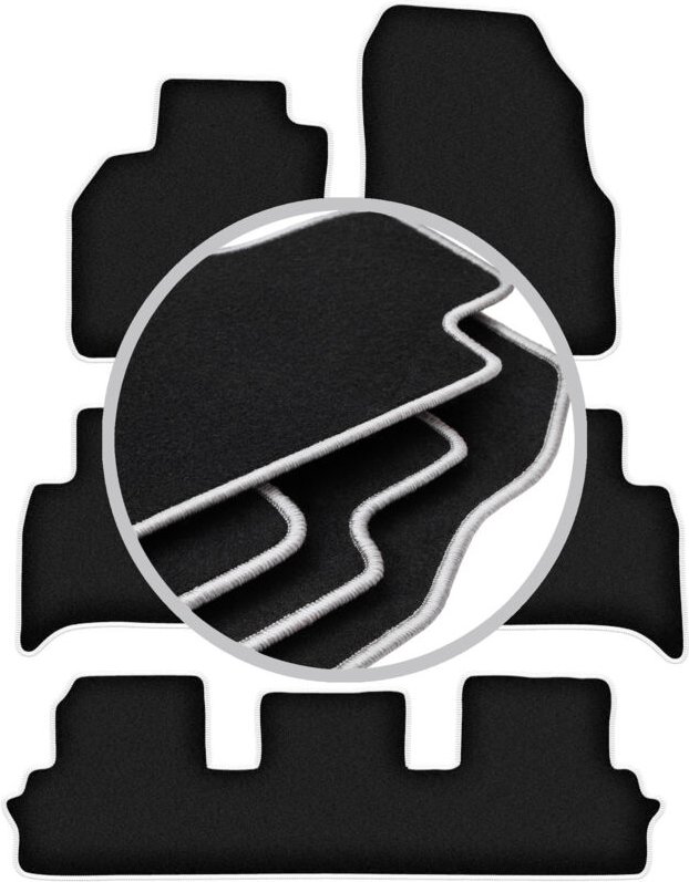 CARLUX-SILVER Autofußmatten für: Renault Grand Scenic III 7-Sitzer (2009-2015)