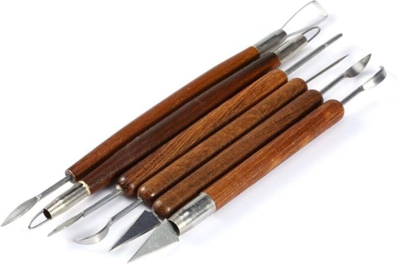 6-teiliges Bildhauer- und Modellierwerkzeug, Töpferschnitzerei, Ton, Edelstahlwerkzeug für Töpferwaren