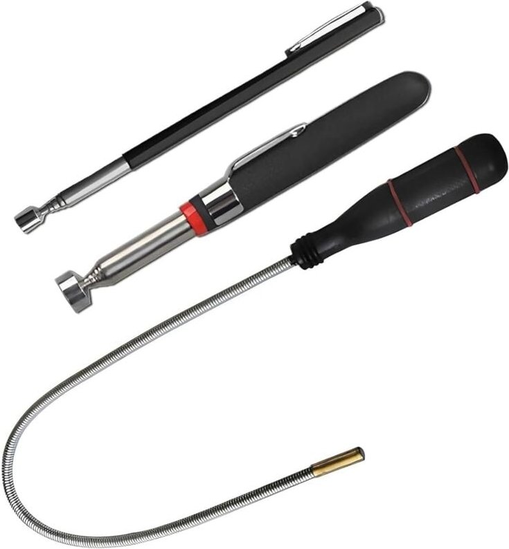3-teiliger Teleskopmagnet, Teleskopmagnete, 60 cm flexibles magnetisches Aufnahmewerkzeug, magnetische Retriever-Stange ...