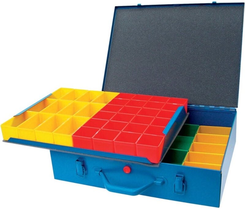 Metall-Sortimentskasten B330xT220xH50 mm mit 16 Boxen