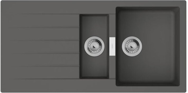 hansgrohe Einbauspüle S52 S520-F530345x160mm mit Abtropffläche, Steingrau