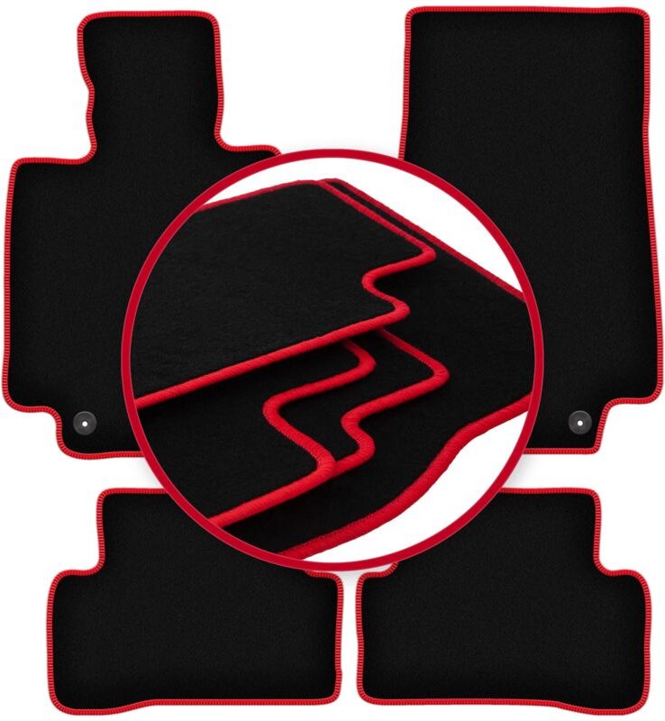 CARLUX-RED Autofußmatten für: Mercedes C W205 Kombi, Limousine (2015-)