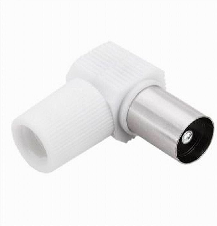 Trade Shop - SET 2 STÜCK ANTENNENANSCHLUSS-ADAPTER FÜR RECHTWINKLIGES TV-KABEL C-087 -