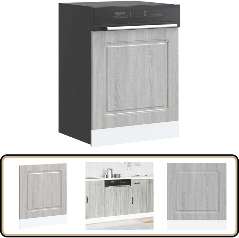 Geschirrspülerblende Kalmar Grau Sonoma 60x1,5x67 cm - Vidaxl