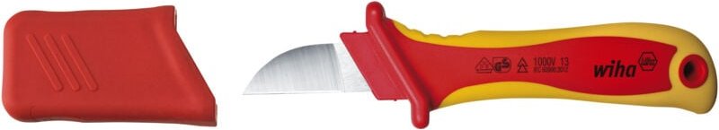 Toolland - Wiha Abmantelungsmesser gerade Schneide für Rundkabel in Blister 200 mm (38798)